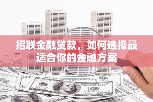 龙文招联金融贷款，如何选择最适合你的金融方案