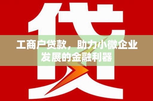 汕尾工商户贷款，助力小微企业发展的金融利器