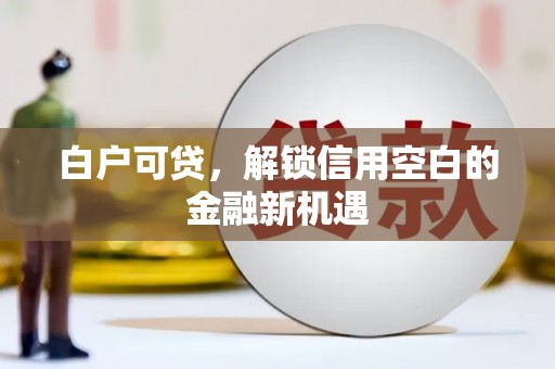 丽水白户可贷，解锁信用空白的金融新机遇