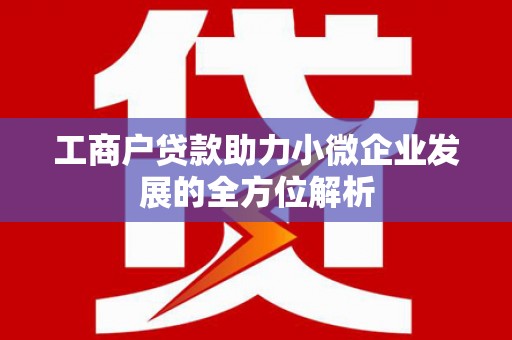 代县工商户贷款助力小微企业发展的全方位解析