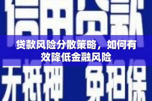 河津贷款风险分散策略，如何有效降低金融风险