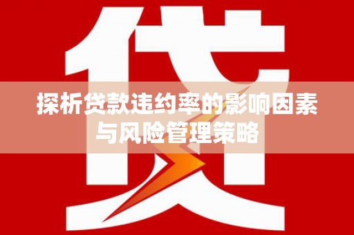 铜陵探析贷款违约率的影响因素与风险管理策略