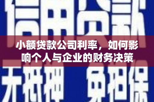 麻江小额贷款公司利率，如何影响个人与企业的财务决策